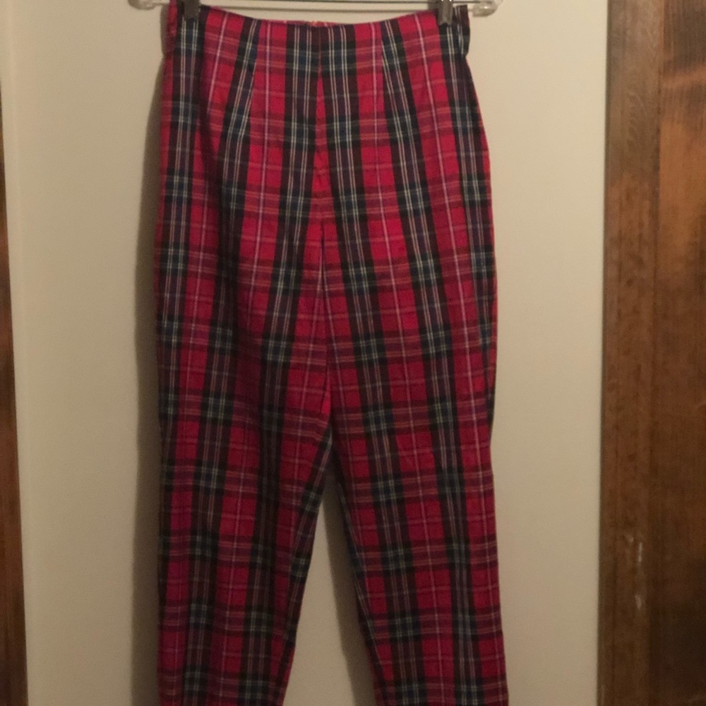 Red Plaid Ladies Pants